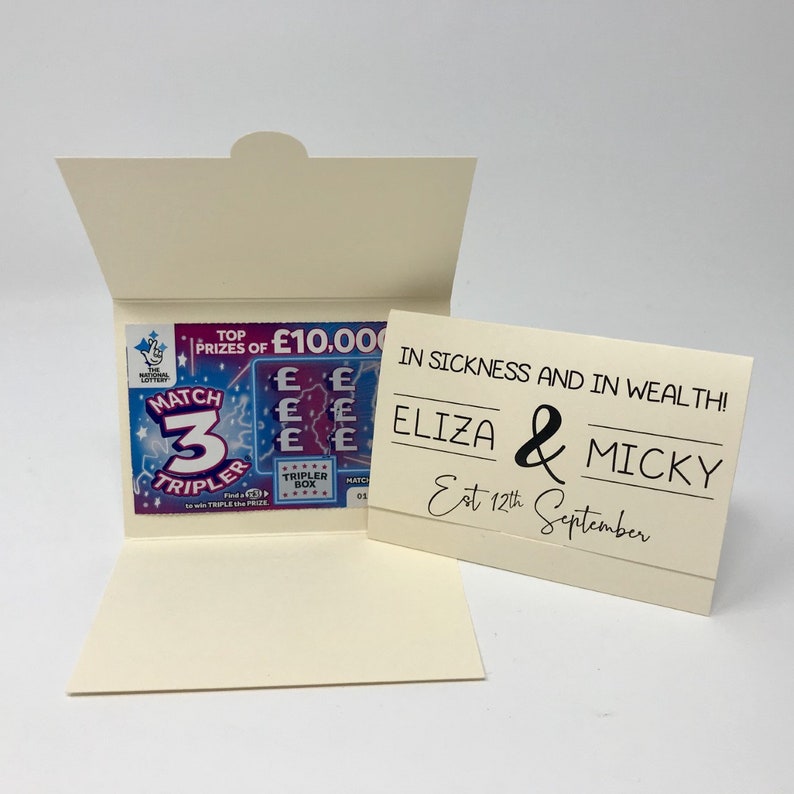 Custom Wedding Favor. Lottery Ticket Favour. Scratch Card Etsy UK