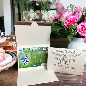 Porta biglietti da grattare. Idea bomboniera per matrimonio. Porta biglietti della lotteria. Bomboniera personalizzata. Ci siamo sposati