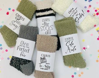 MENS Cosy Socks, Cozy Sock, Winter Socks, Slipper Sock Gifts, Valentines Gift Personalised Present Extra Thick Fluffy Socks, Birthday Idea
