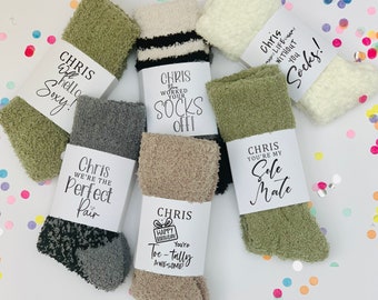 MENS Cosy Socks, Cozy Sock, Winter Socks, Slipper Sock Gifts, Valentines Gift Personalised Present Extra Thick Fluffy Socks, Birthday Idea