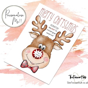 Hidden Message Karte. Personalisierte Weihnachtskarte. Weihnachten Kratzer & Reveal Karte. Überraschungskarte. Weihnachtsgeschenk Idee. Scratch Off Karte