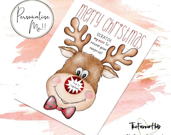 Personalized Christmas Scratch Reveal Card: Hidden Message Gift