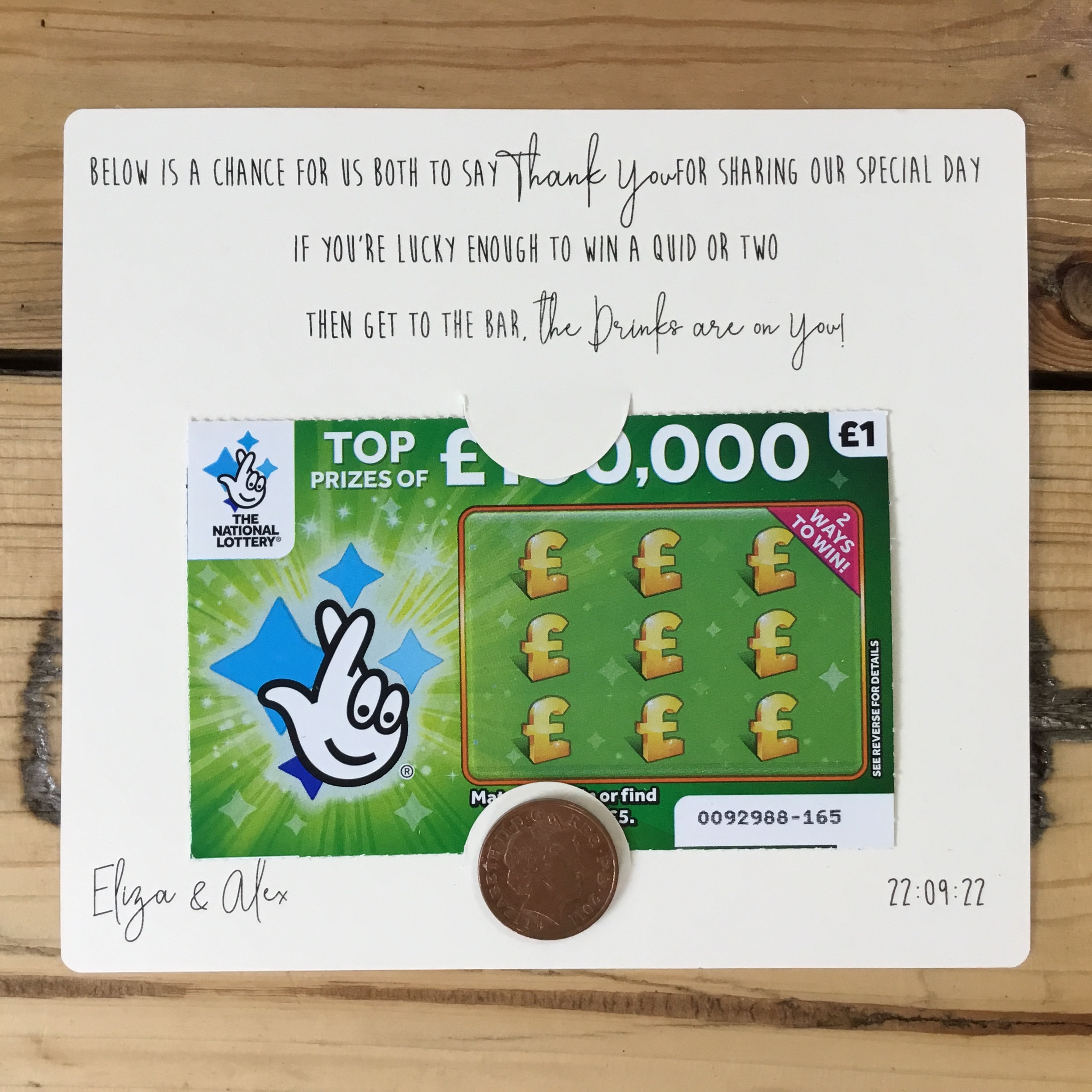 Scratch Card Holder. Lottery Ticket Wallet. Wedding Favour. Etsy