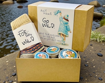 Wild Swimmer Gift Box – Cold Water Care Package with Bobble Hat,Socks