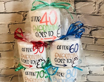 Geburtstag Toilettenpapier | Lustiges Geburtstagsgeschenk | Toilettenpapier Rolle | Meilenstein Geburtstag | Lustiges Geschenk für Frauen | Knebel Geschenk | Toilettenpapier