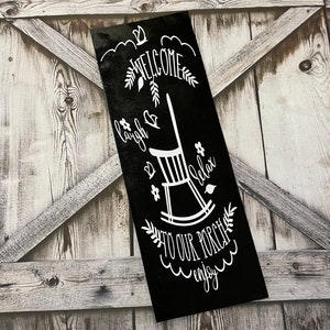 Porch Sign; Tall Porch Sign; Painted Porch Sign; Welcome Porch Sign; Vinyl Sign; Home Decor; Housewarming Gift; Summer Porch Decor;