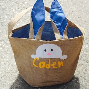 Burlap Easter Basket; Easter Baskets; Bunny Easter Baskets; Monogrammed Basket; Vinyl Easter Baskets; Easter 2022; Burlap Baskets; Boy Gift