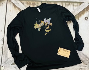Custom Spangle Sequin Sports Team Shirt - Sparkly Game Day Spirit Wear - Personalized School Mascot T-Shirt