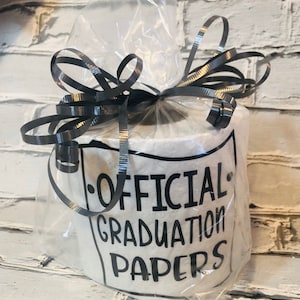 Documenti di laurea ufficiali; Documenti di laurea; Carta igienica; Regalo di carta igienica; regalo di laurea regalo bavaglio; Regalo divertente; Diploma di Laurea;