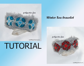 Bracelet tutorial PDF Winter Sea, Instant download, Beading Tutorial, bracelet tutorial, tutorial PDF e-book, Beadwork Tutorial, DIY