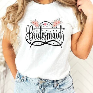 Bride Best Friend T-shirt Bridesmaids T-shirt For Bridal Party Brides Shower Gift Wedding Party Shirt  Bachelorette Party Gift Idea