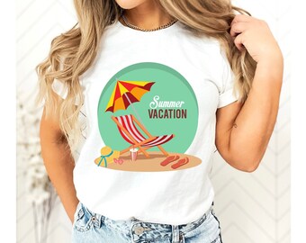 Summer Beach Fun Vacation T-shirt Vibe vintage, T-shirt Summer Fun, Chemise de vacances en famille, T-shirt de style rétro