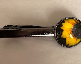 Hochzeit Krawattenklammer Sonnenblume Floral Krawattenklammer Geschenk für ihn Bräutigam Geschenk Vatertag Geschenkidee Natur Krawattenklammer Neuheit Accessoires