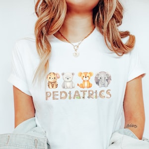 Pediatrics Zoo Animal Shirt, Peds Nurse Gift, Childrens Hospital Tee, Gift for Pediatrician, Medical Gift for Respiratory Therapy image 1