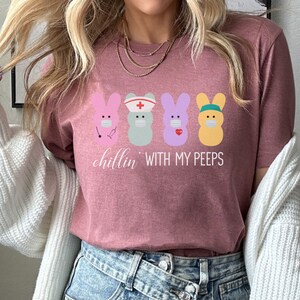 Medical Nurse Easter Shirt, Chillin With My PEEPs Respiratory Tee, Bunnies Hospital Easter Shirt, Emergency Nurse Gift image 7