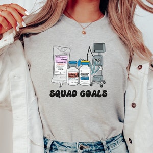 Squad Goals ICU Shirt, Nurse T-Shirt Gift, Critical Care Nursing Tee, Gift for Emergency Nurse image 3