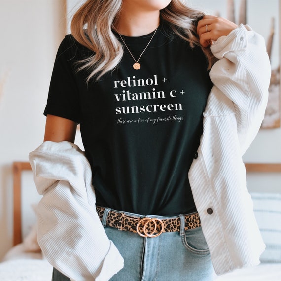 Retinol Vitamin C and Sunscreen Shirt, Aesthetic Esthetician Nurse RN PA MD  Skin Care Dermatology Botox Nurse Gift Comfy -  Canada