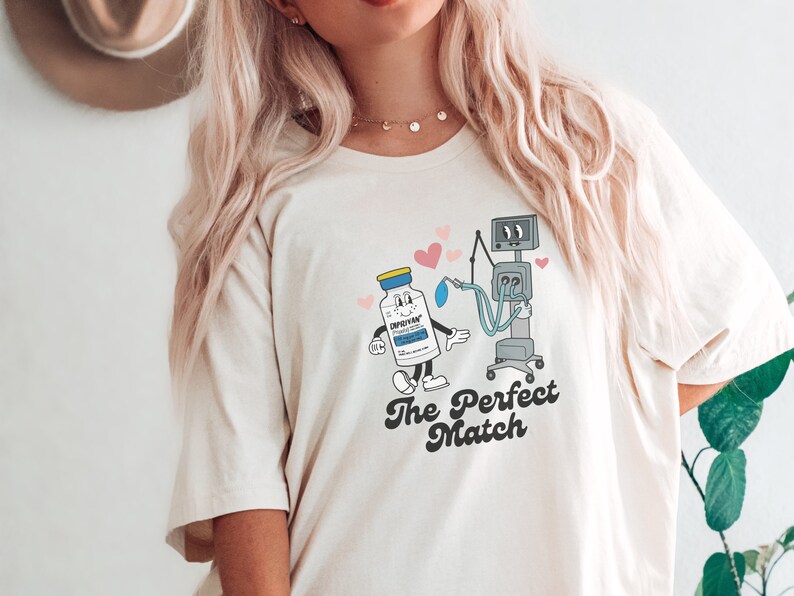 Retro ICU Perfect Match Shirt, Valentine's Medical Tee, Ventilator Shirt, Respiratory Therapist Gift, Funny Critical Care Tee image 3