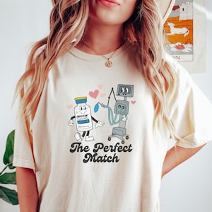 Retro ICU Perfect Match Shirt, Valentine's Medical Tee, Ventilator Shirt, Respiratory Therapist Gift, Funny Critical Care Tee image 5