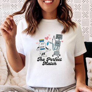 Retro ICU Perfect Match Shirt, Valentine's Medical Tee, Ventilator Shirt, Respiratory Therapist Gift, Funny Critical Care Tee image 8