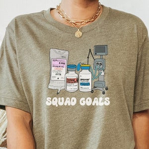 Squad Goals ICU Shirt, Nurse T-Shirt Gift, Critical Care Nursing Tee, Gift for Emergency Nurse image 8