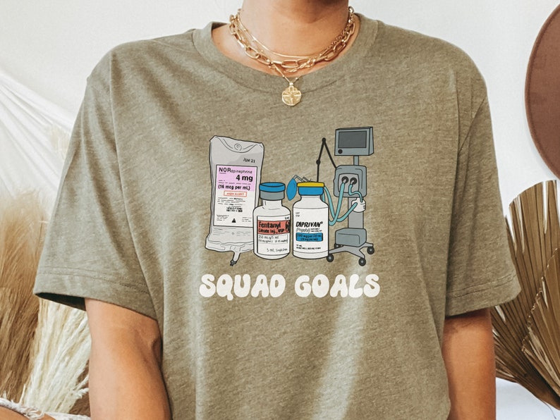 Squad Goals ICU Shirt, Nurse T-Shirt Gift, Critical Care Nursing Tee, Gift for Emergency Nurse image 8
