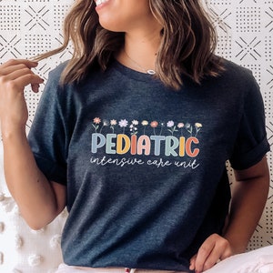 Floral Pediatric Intensive Care Unit Shirt, PICU Tee, Gift for Pediatric Nurse, Peds Critical Care Graduation, Cute T-Shirt Medical image 7
