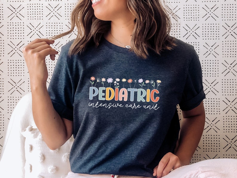 Floral Pediatric Intensive Care Unit Shirt, PICU Tee, Gift for Pediatric Nurse, Peds Critical Care Graduation, Cute T-Shirt Medical image 7