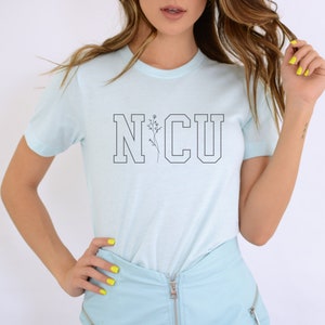 Floral Collegiate NICU Shirt, Neonatal ICU Nurse Gift, NICU Team Tee, Neonatal Intensive Care Comfy Shirt image 5