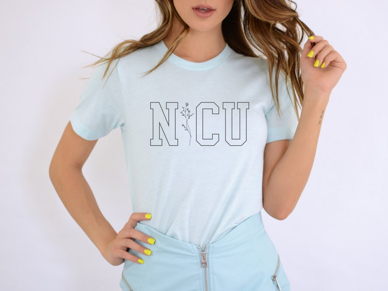 Floral Collegiate NICU Shirt, Neonatal ICU Nurse Gift, NICU Team Tee, Neonatal Intensive Care Comfy Shirt image 5