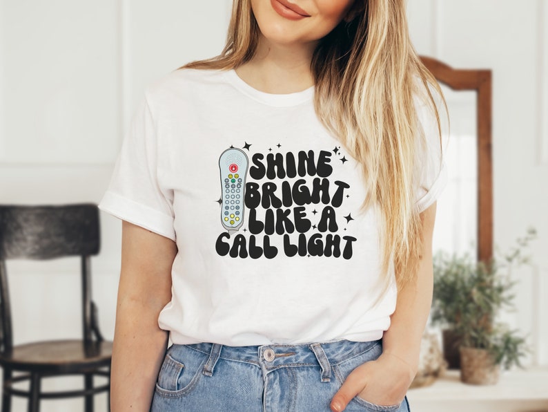 Shine Bright Like a Call Light Medical Shirt, ICU Nurse Gift, Future Emergency Nurse Tee, Funny Patient Care Tech Shirt for Hospital image 8