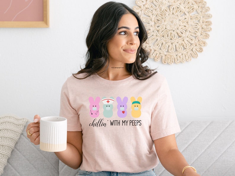 Medical Nurse Easter Shirt, Chillin With My PEEPs Respiratory Tee, Bunnies Hospital Easter Shirt, Emergency Nurse Gift image 2