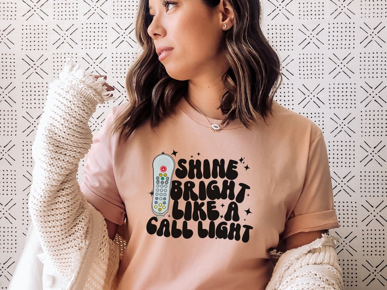 Shine Bright Like a Call Light Medical Shirt, ICU Nurse Gift, Future Emergency Nurse Tee, Funny Patient Care Tech Shirt for Hospital image 6