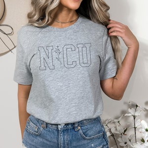 Floral Collegiate NICU Shirt, Neonatal ICU Nurse Gift, NICU Team Tee, Neonatal Intensive Care Comfy Shirt image 7