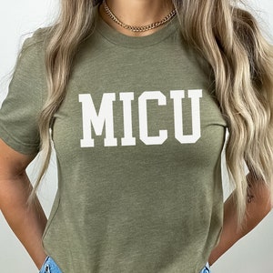 Sporty Collegiate ICU Shirt, Medical MICU Nurse Gift, MICU Team Tee, Critical Intensive Care Comfy Shirt image 5