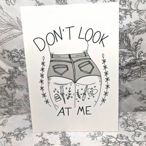 Don't Look At Me A6 Postcard Print