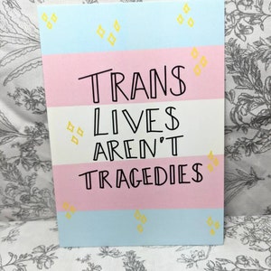 Trans Lives Sind nicht Tragedies A6 Postkarte Drucken