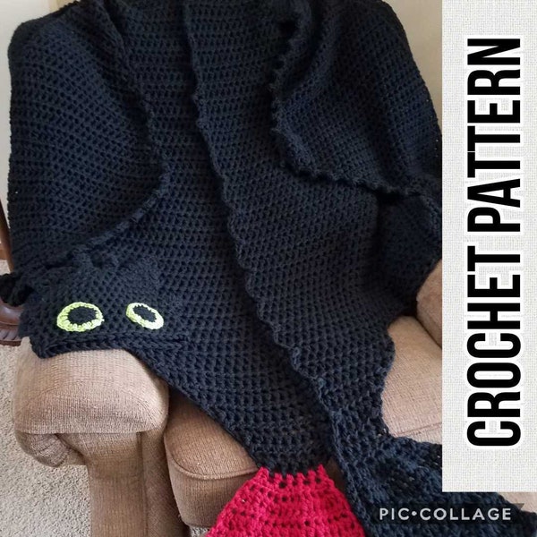 Dragon Cape Wearable Blanket Crochet Pattern PDF Instant Download Toddler Child Adult Sizes