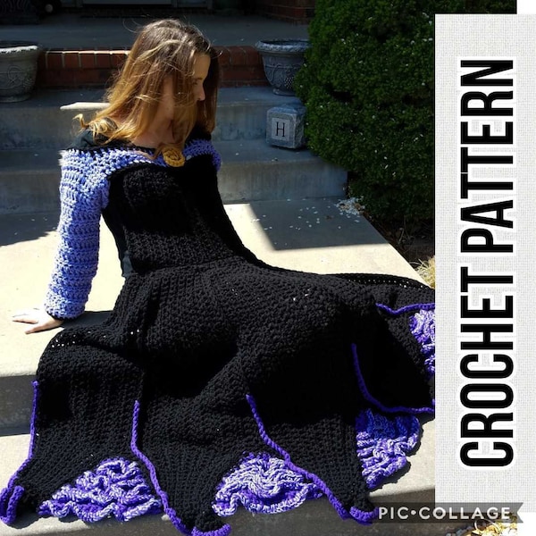 Sea Villian Dress Blanket Crochet Pattern  Octopus Digital Download PDF Child, Toddler, Adult Sizes