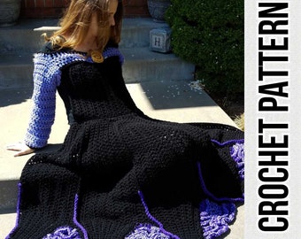 Sea Villian Dress Blanket Crochet Pattern  Octopus Digital Download PDF Child, Toddler, Adult Sizes