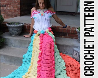 Unicorn Dress Blanket, wearable blanket, crochet pattern, PDF, instant download, toddler, child, adult, fantasy