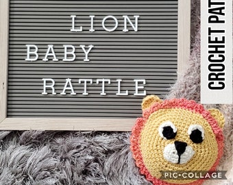 Lion Baby Rattle Crochet Pattern: Easy American Terminology (PDF Pattern)