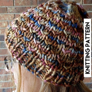 Woodland Cabin Beanie Knitting Pattern PDF - Beginner - Baby To Adult - Written Pattern