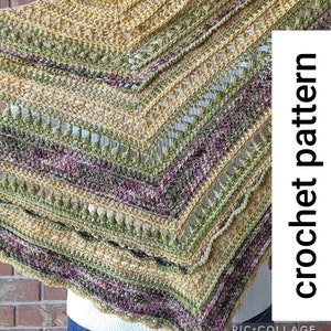 Twists and Turns of Life Shawl Crochet Pattern triangle scarf, PDF instant download