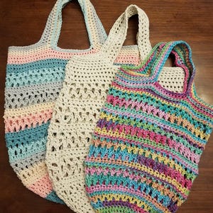 On the Go Market Bag Crochet Pattern PDF Instant Download Reusable Bag Environmental Friendly 3 sizes Cotton