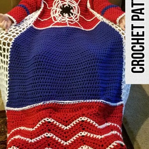 Spider Super Hero Wearable Blanket crochet pattern PDF Digital Download Toddler Child Adult Sizes