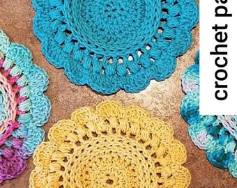Springtime Circle Dishcloth Crochet Pattern PDF