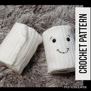 Just Roll With It Plushie PDF instant download Crochet Pattern, Toilet Paper, funny, stuffed toy by Carol Hladik Designs