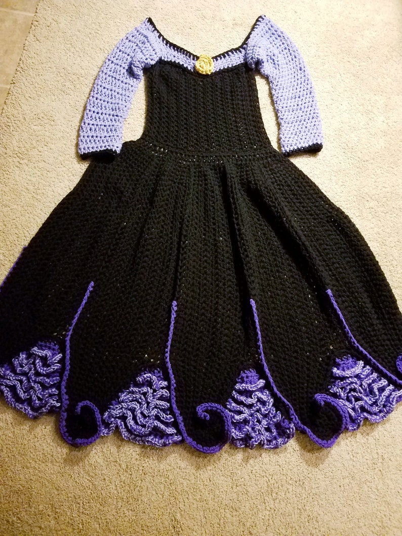 Sea Villian Dress Blanket Crochet Pattern Octopus Digital Download PDF Child, Toddler, Adult Sizes image 3