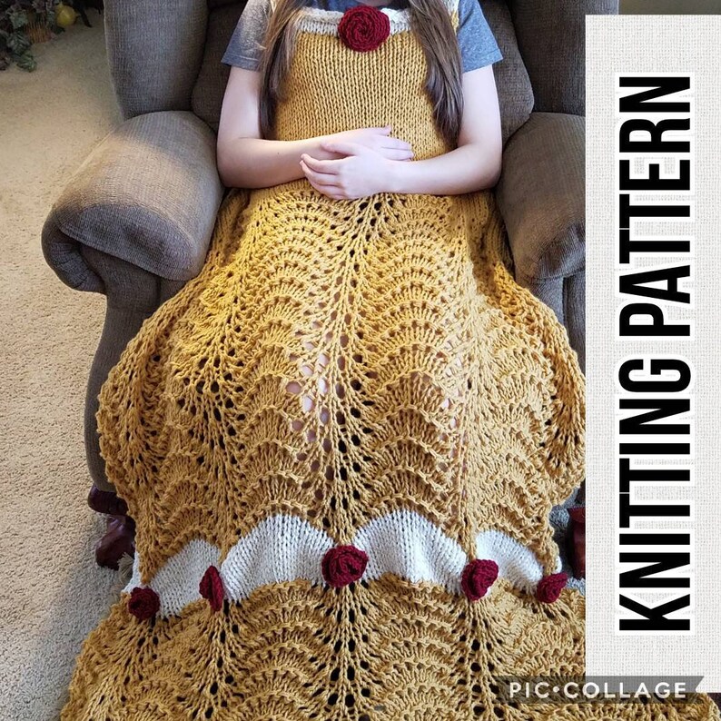 Knit Princess Dress Blanket Knitting Pattern PDF Instant Etsy Canada